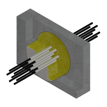 Узел пересечения ограждающих конструкций кабельными изделиями