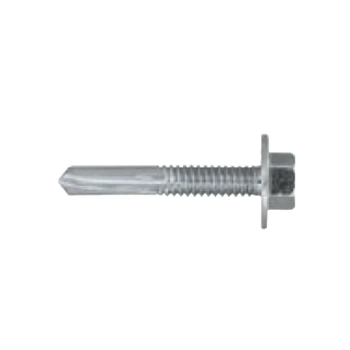 Саморез для крепления профлиста к металлоконструкции ONP-55038 со сверлом 12 мм, с прессшайбой 5,5 х 38 (пресшайба)