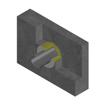 Узел пересечения ограждающих конструкций негорючими трубопроводами