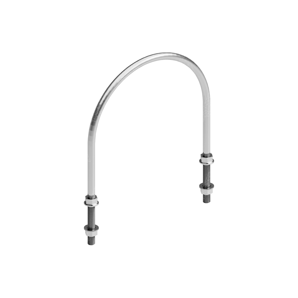 Хомут U-образный AC-UB 219 (8") М16 HDG в комплекте с двумя гайками (фото 1)